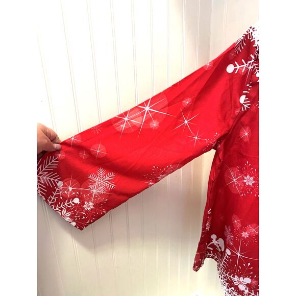 Red and White Holiday Snowflake Blouse - Picture 3 of 5